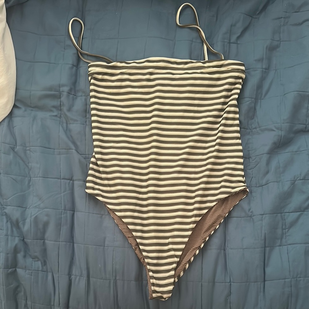 Acacia Swimwear Striped One-Piece Swimsuit